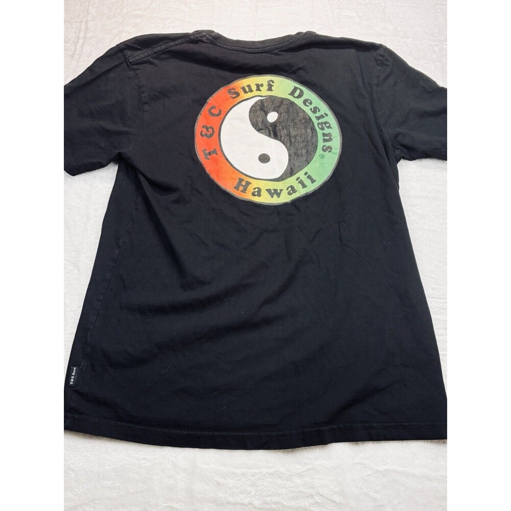 Town and Country Hawaii T-Shirt Small Surf Design  Surfboards T&C Black  LOGO